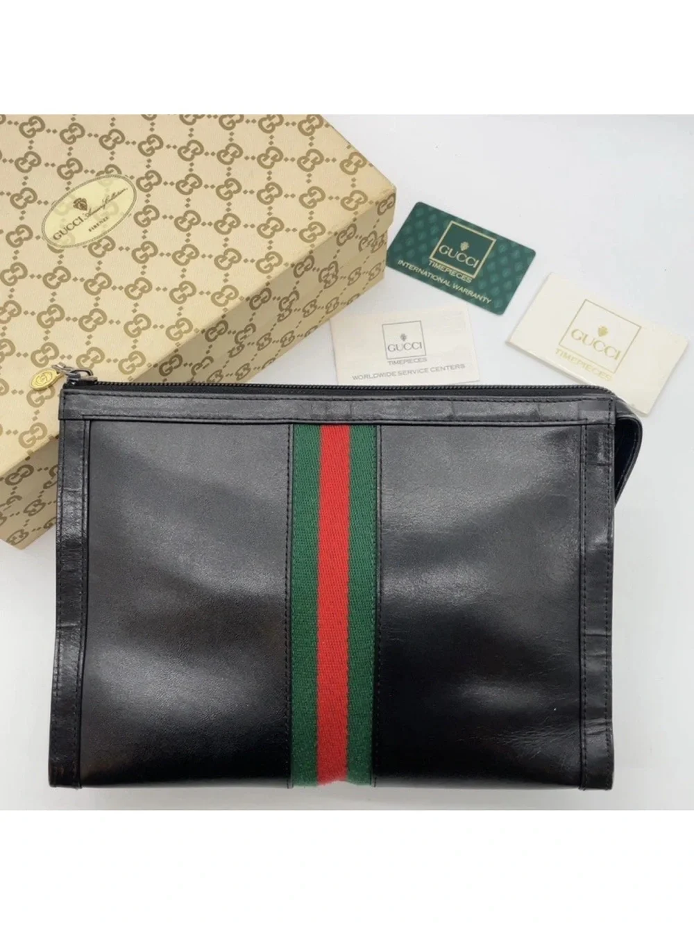 (35) GUCCI 70s Black Clutch